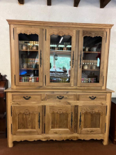 buffet vitré 2 corps en châtaignier